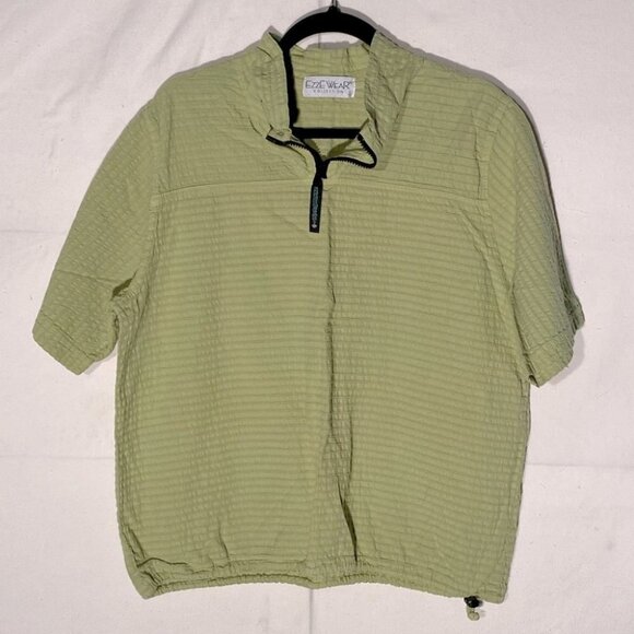 Vintage EzzeWear Green 1/4 Zip Top S - Picture 2 of 14